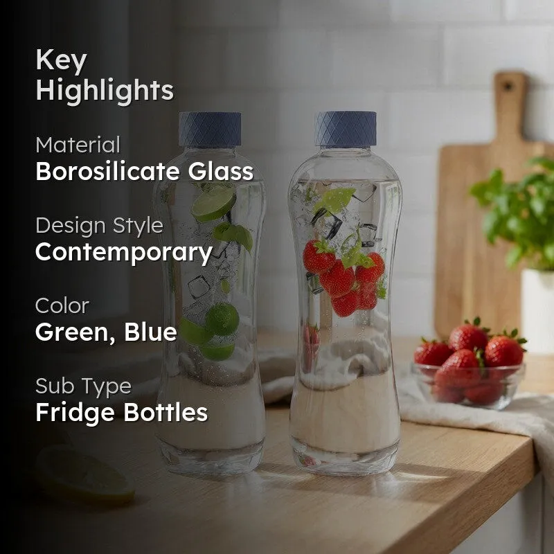 Rioware Quiet Flow Water Bottle (Green, Blue, 1000 mL Each) - Set Of Two media 2