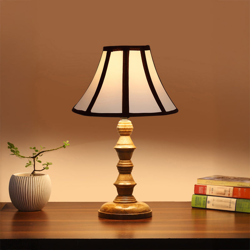 Stripra Timber Wooden Table Lamp - White,Black,Brown