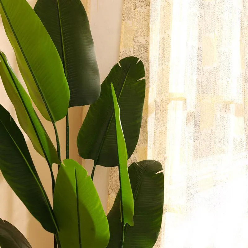 Artificial Realistic Banana Tree With Black Plastic Pot - 4.9 Feet media 4