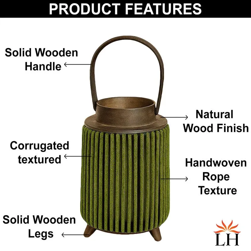 ThreadLuxe Bamboo Tea Light Candle Holder - Dark Green media 5