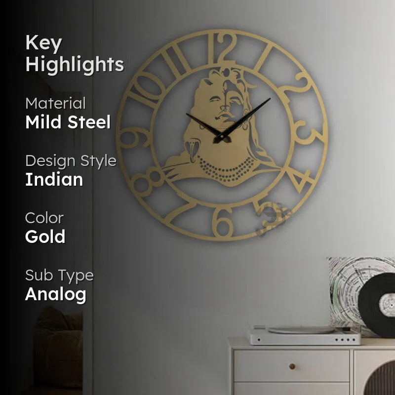 Flashy Silent Wall Clock - Gold media 2