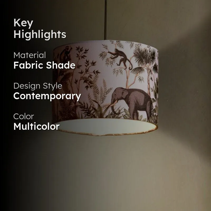 Ornate Farola Jungle Fabric Ceiling Lamp media 2