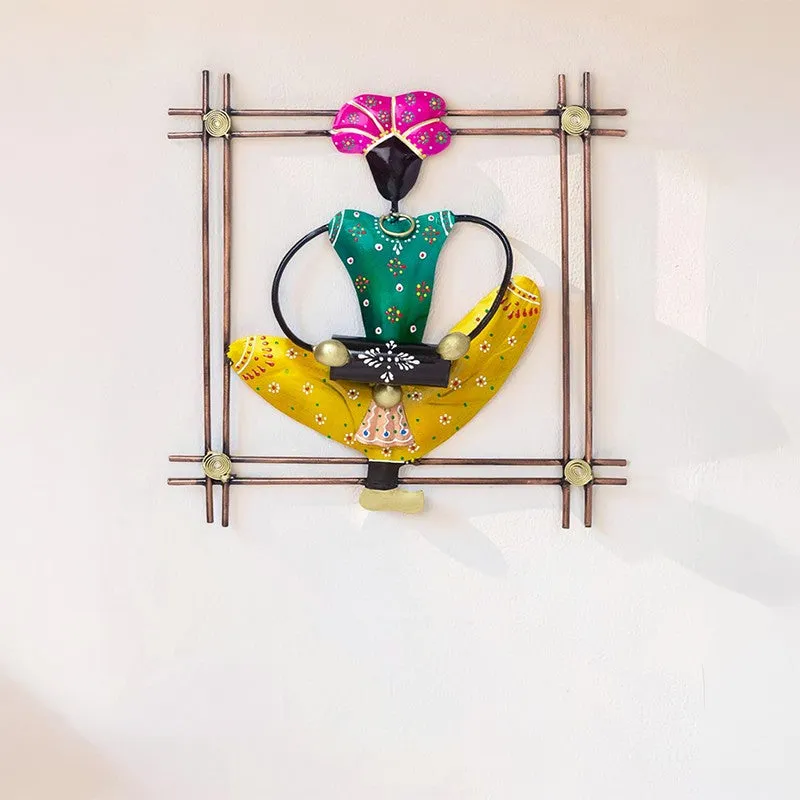 Handcrafted Folk Gana Musician Metal Wall Accent media 5