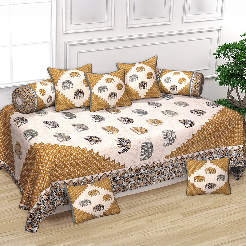 Anaahitha Ethnic Cotton Diwan Set (Brown) - Eight Piece Set media 1
