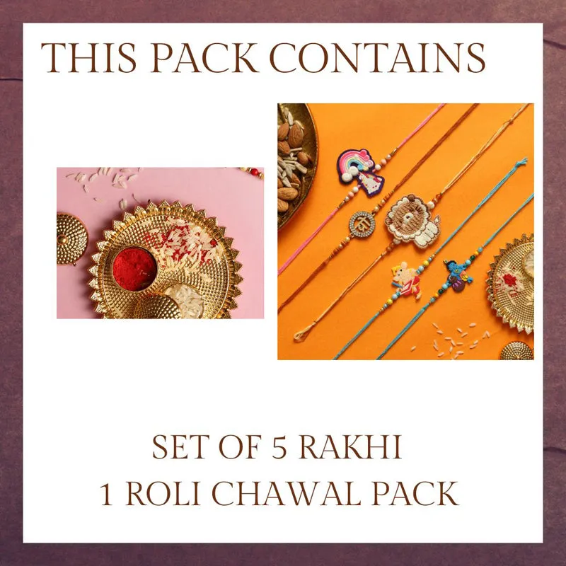 Rakshya III Rakhi with Roli Chawal - Six Piece Set media 4