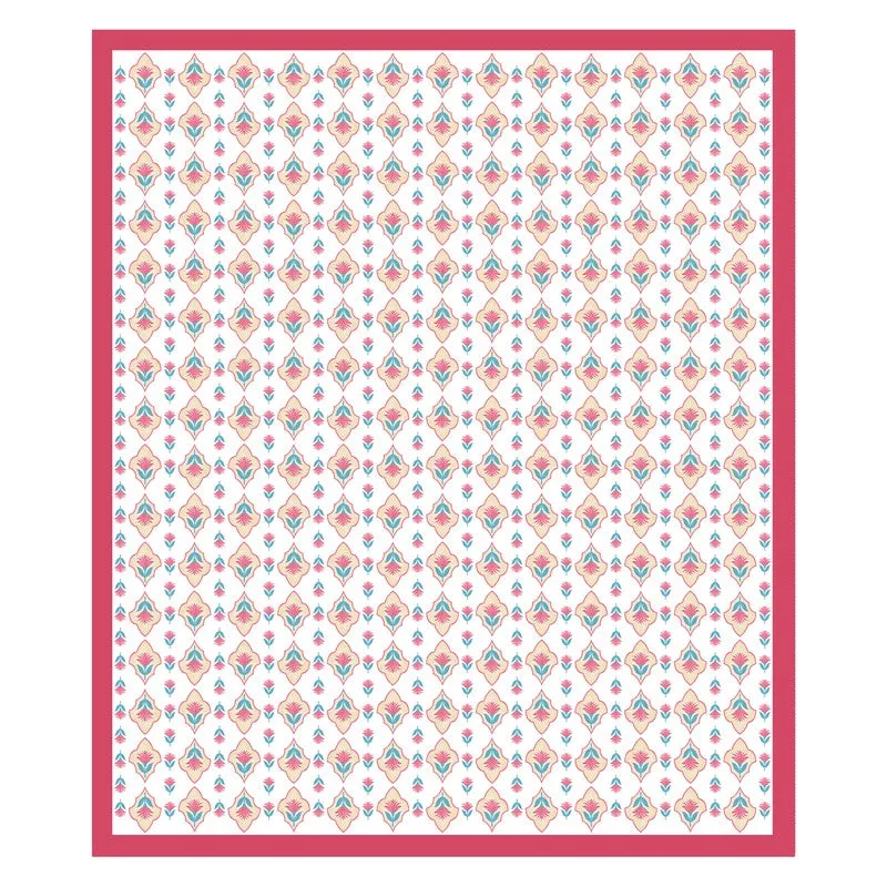 Royal Print Cotton Bedsheet (Pink,White) - 120 TC media 5
