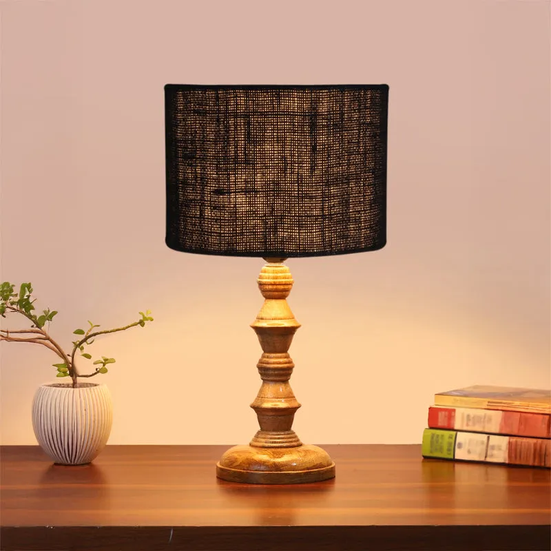 Sienna I Timber Wooden Table Lamp - Black,Brown media 2
