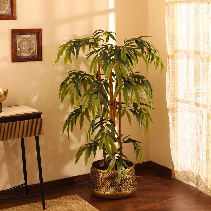 Artificial Bamboo Plant With Black Plastic Pot - 5 ft media 4