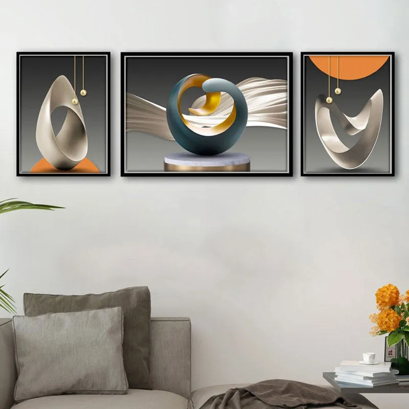 Gia Canvas Wall Art With Frame - Set Of Three media 4