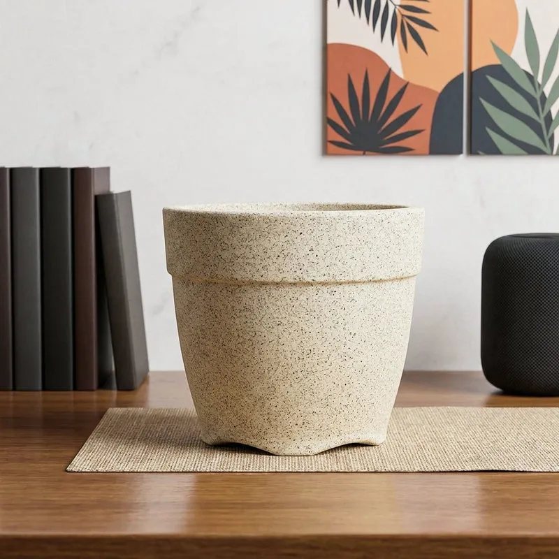 Ugaoo Barca Round Small Planter - White media 1