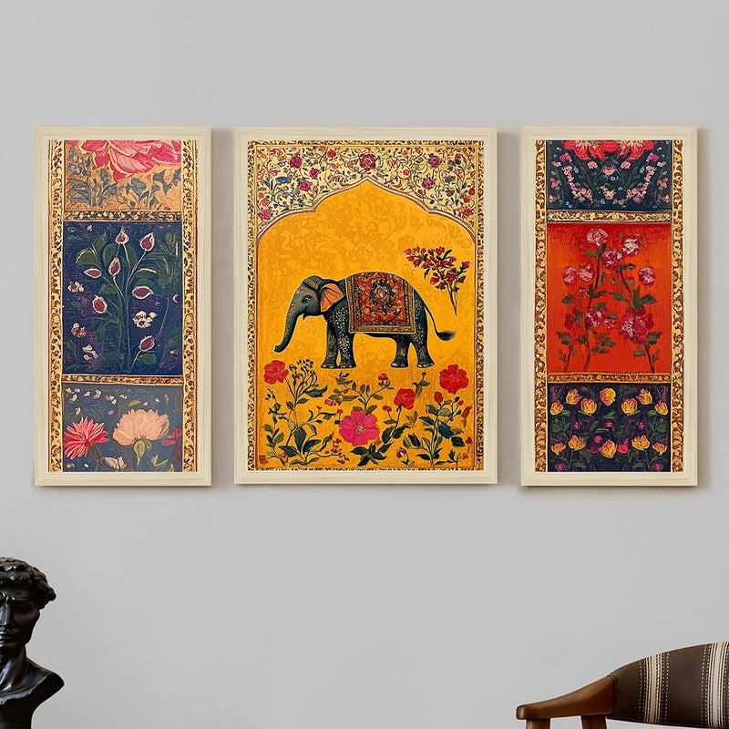 Colors of Culture Synthetic Fibre Wall Art - Set of Three media 4