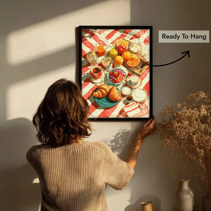 Scarlet Spread Canvas Wall Painting - Black Frame media 7