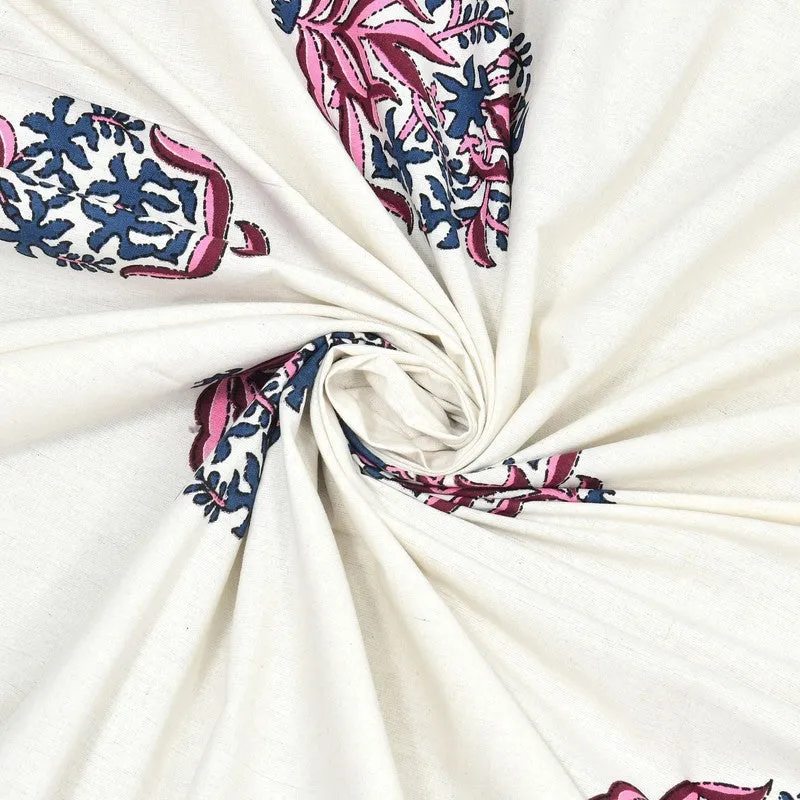 Rangen Cotton Bedsheet (White,Pink) - 240 TC media 5