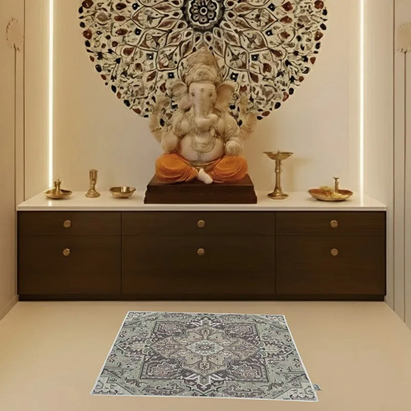 Mehrab Royal Prayer Mat (Black,Grey) - 550 GSM media 5
