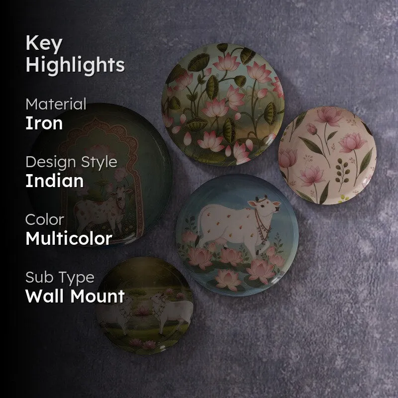 Kamdhenu Grace Wall Plates - Set of Five media 2