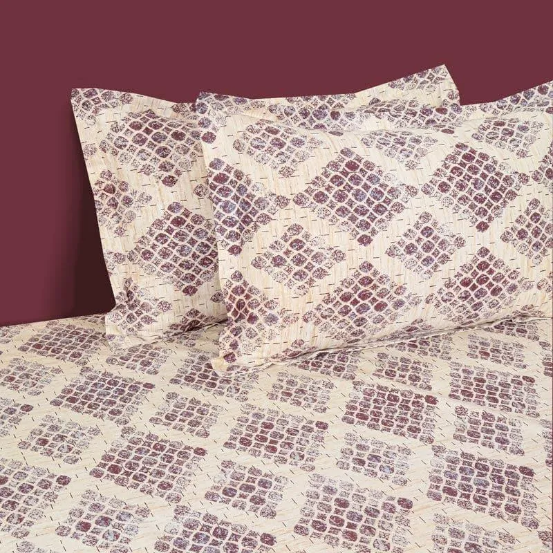 Swayam Viola Elegance Cotton Bedsheet (Purple) - 160 TC media 3