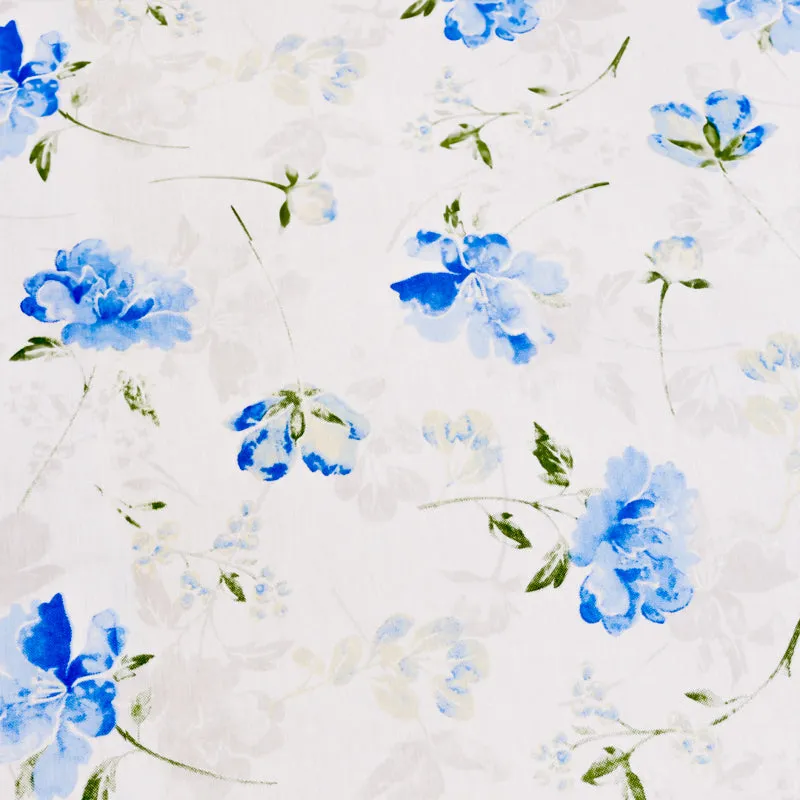 Leaflet Floral Cotton Bedsheet (Blue) - 180 TC media 6