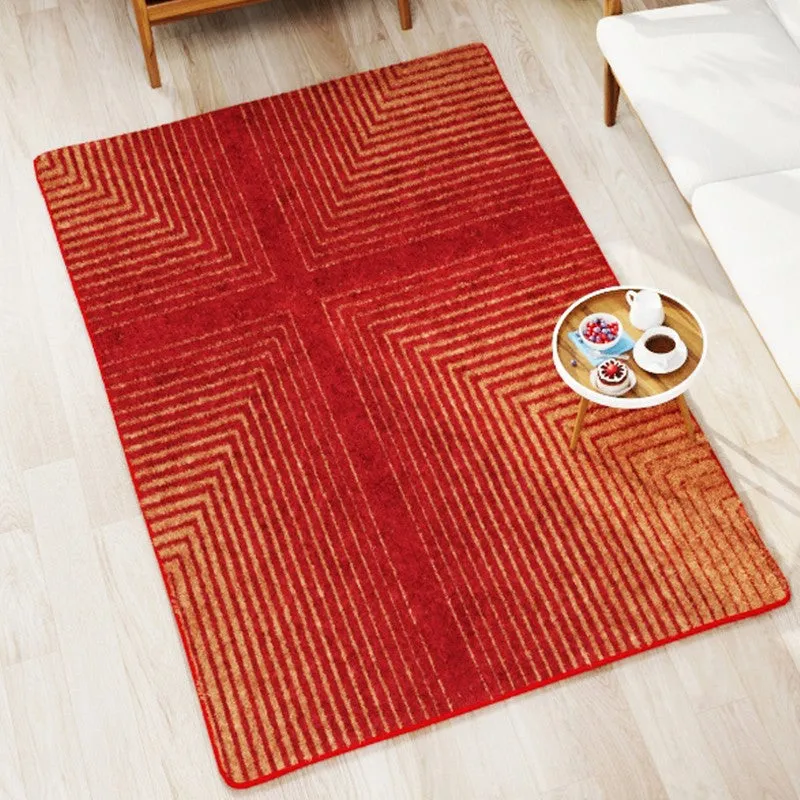 Grivon Abstract Micro Fiber Area Rug - Red,Beige media 3