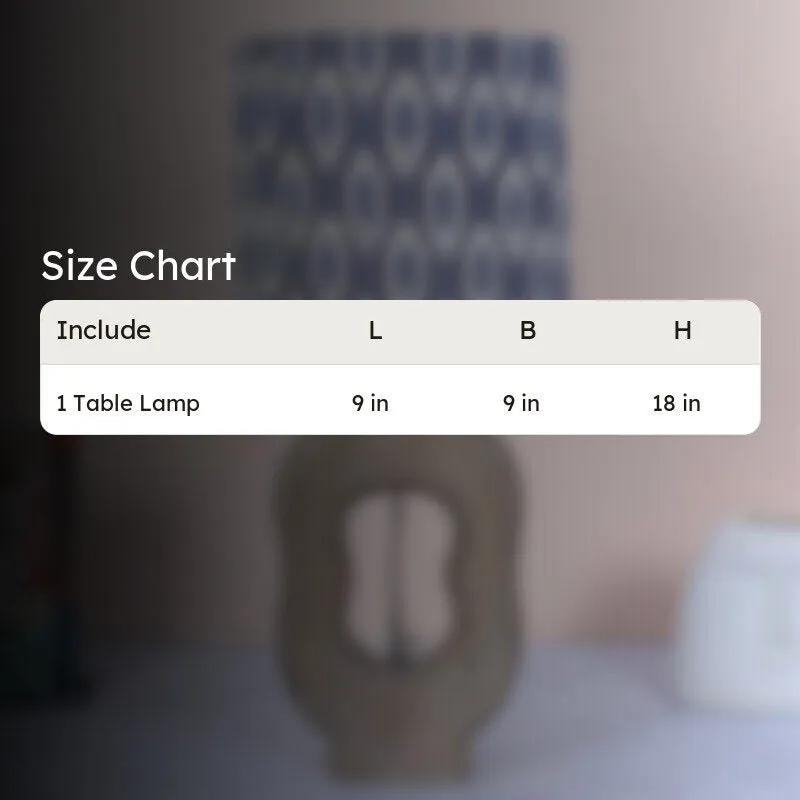 Lois Hide Hewn Printed Mango Wood Table Lamp - Grey,White,Blue media 5