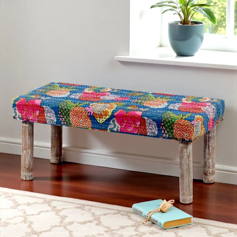 Evaro Sheesham Wooden Bench - Multicolor media 1