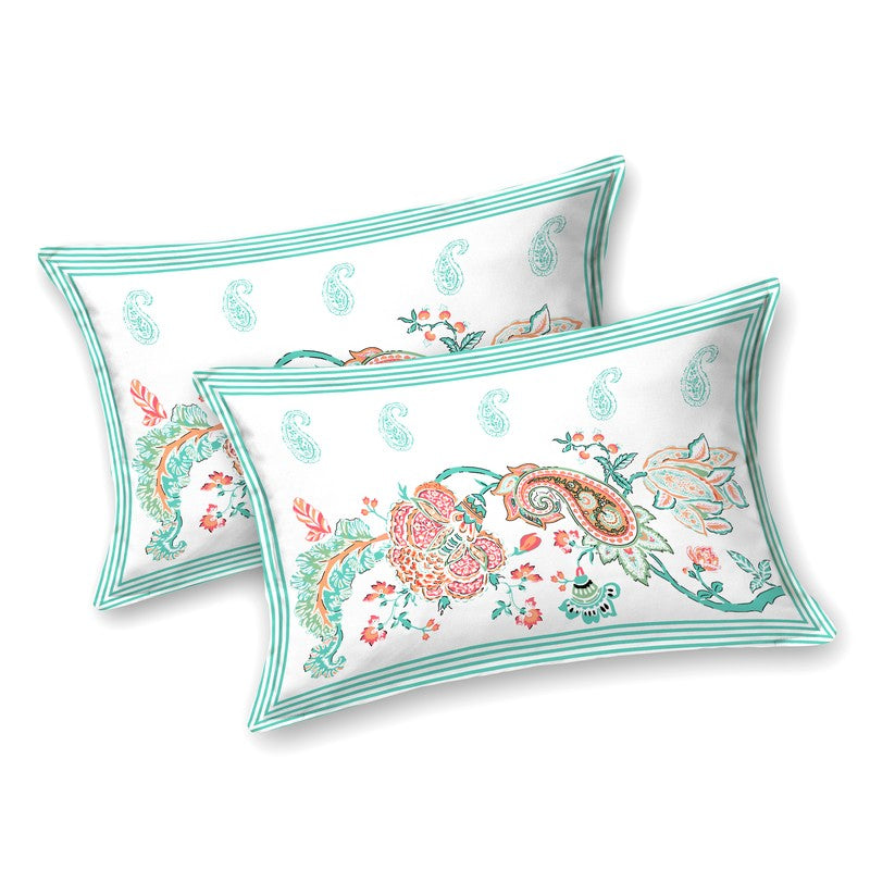 Royal Glow Cotton Bedsheet (Blue,White) - 120 TC media 3