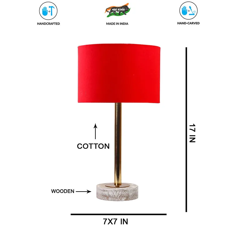 Cotin I Rodin Wooden Table Lamp - Red,Gold,White media 7