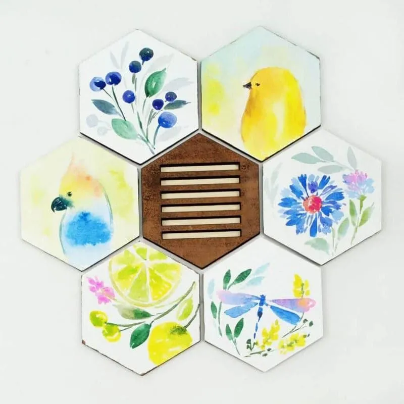 Fantasia Nature Handpainted Coaster - Set Of Six media 4