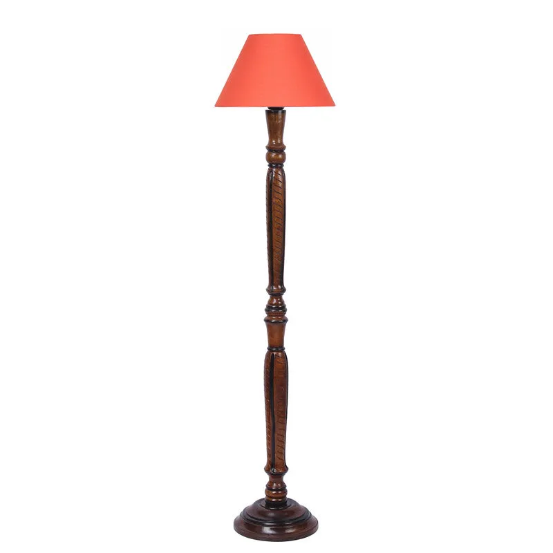 Hima Vintage Wooden Floor Lamp - Orange media 4