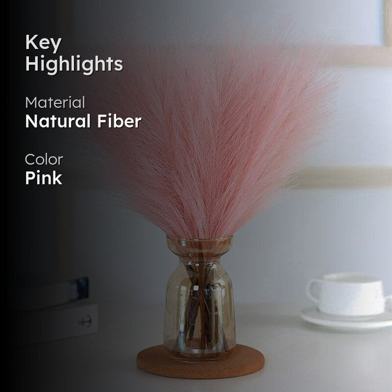Artificial Feathery Pampas Grass (Soft Pink) - Set Of Four media 2
