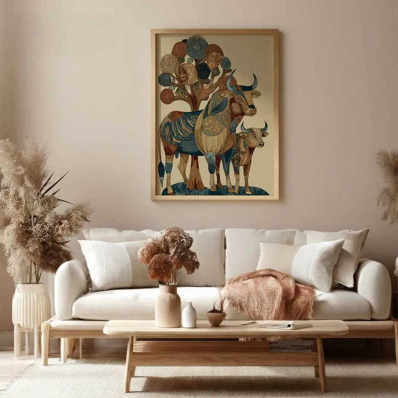 Suravi Canvas Wall Painting With Brown Frame media 1