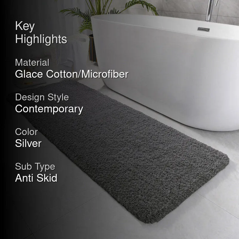Nuo Luxe Micro Fiber Runner Rug - Silver media 2