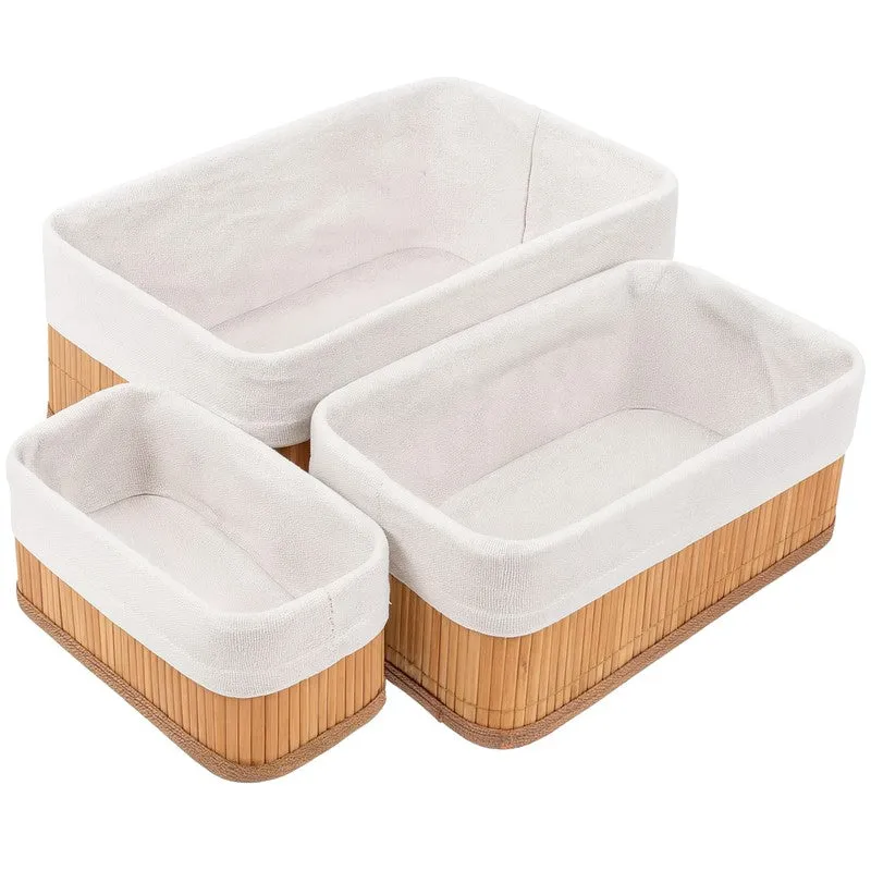 Rioware Quiet Craft (White,Brown) Desk Organiser - Set Of Three media 3