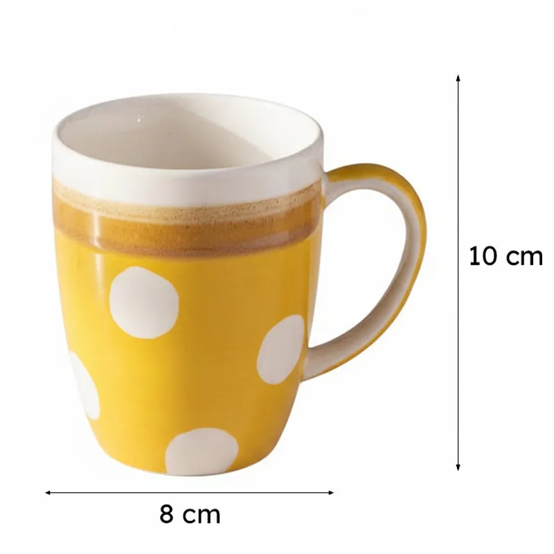 Polka Porcelain Coffee Mug (295 mL) - Yellow media 6