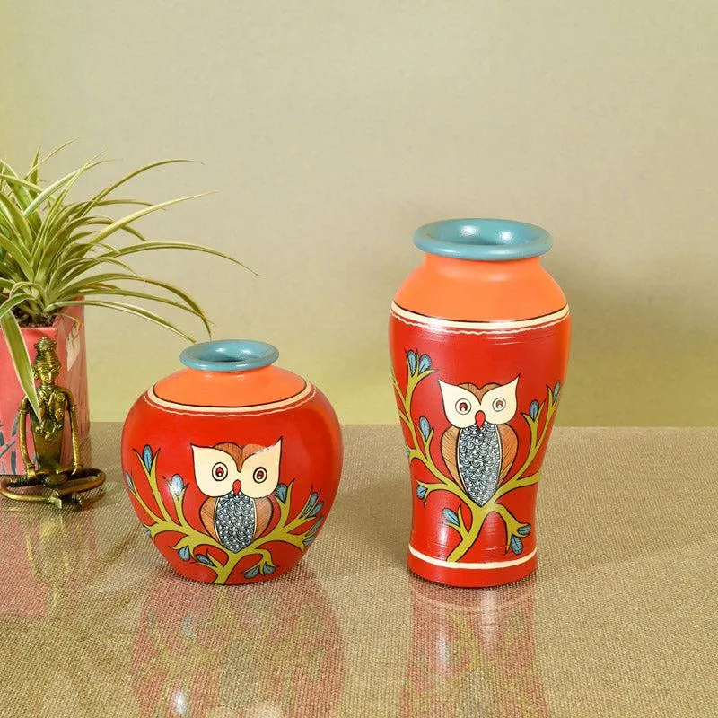 Indradutt Terracotta Vase - Two Piece Set media 1