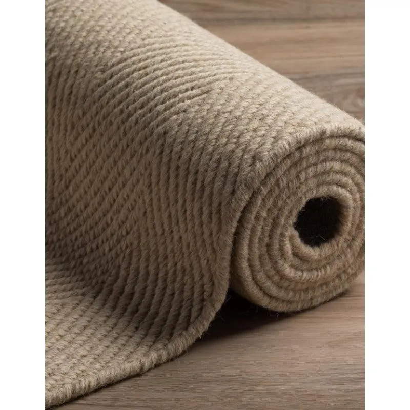 Handloom Hand Loomed Haven Wool Rug - Cream media 7
