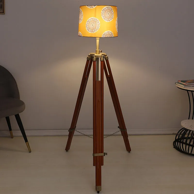 Mandala Merry Printed Tripod Floor Lamp - Brown media 1
