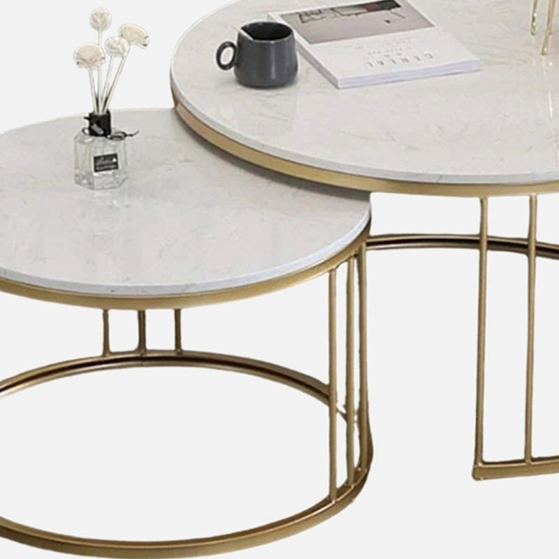 Luminar Drift Accent Table with Marble Top - Set Of Two media 5