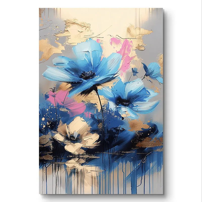 Blooms In Blue Wall Painting media 3