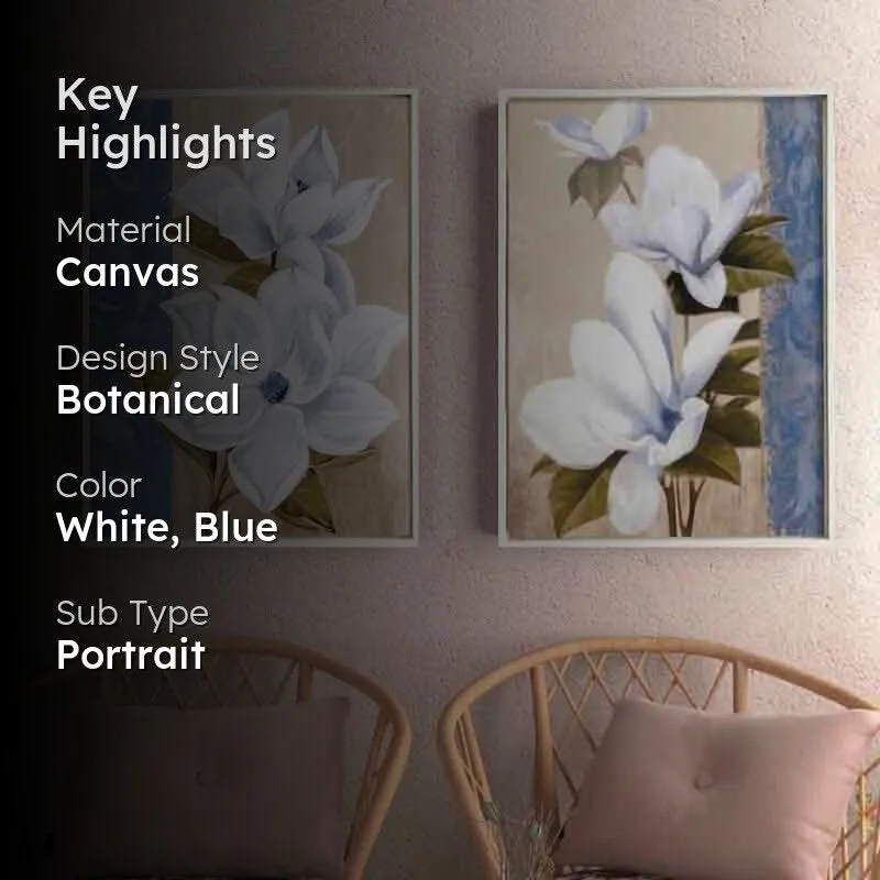 Pristine Blooms Canvas Wall Art - Set Of Two media 2