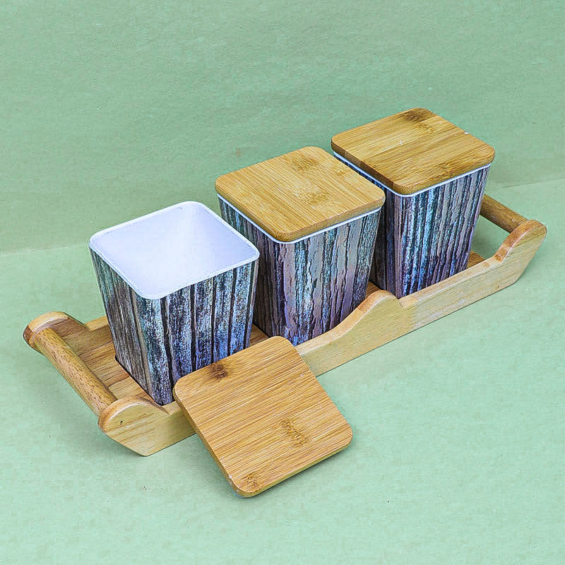 Navina Condiment Container With Tray (750 mL Each) - Four Piece Set