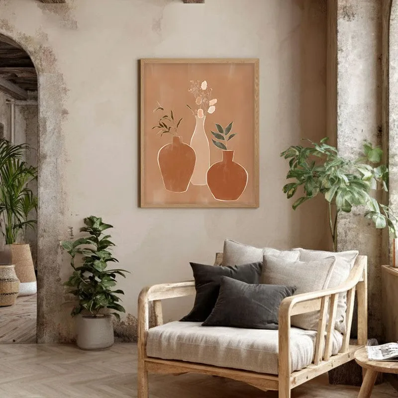 Modern Botanica Canvas Wall Painting With Brown Frame media 5