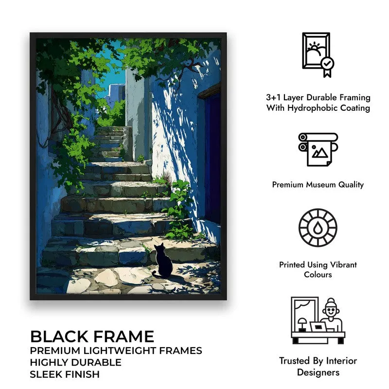 Old Town Canvas Wall Painting - Black Frame media 9