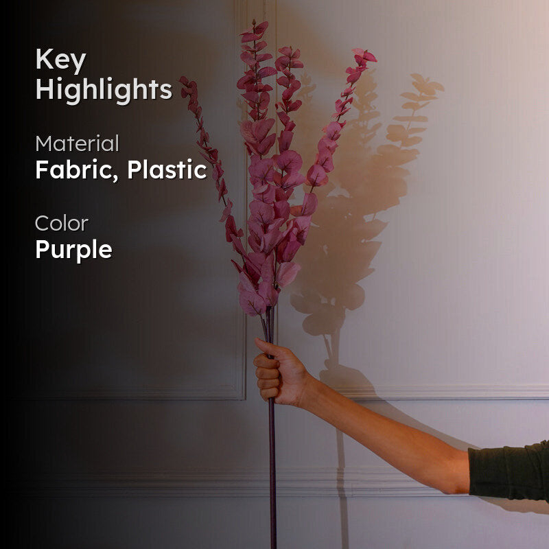 Faux Eucalyptus Leaf Stick (Purple) - 41 CM media 2