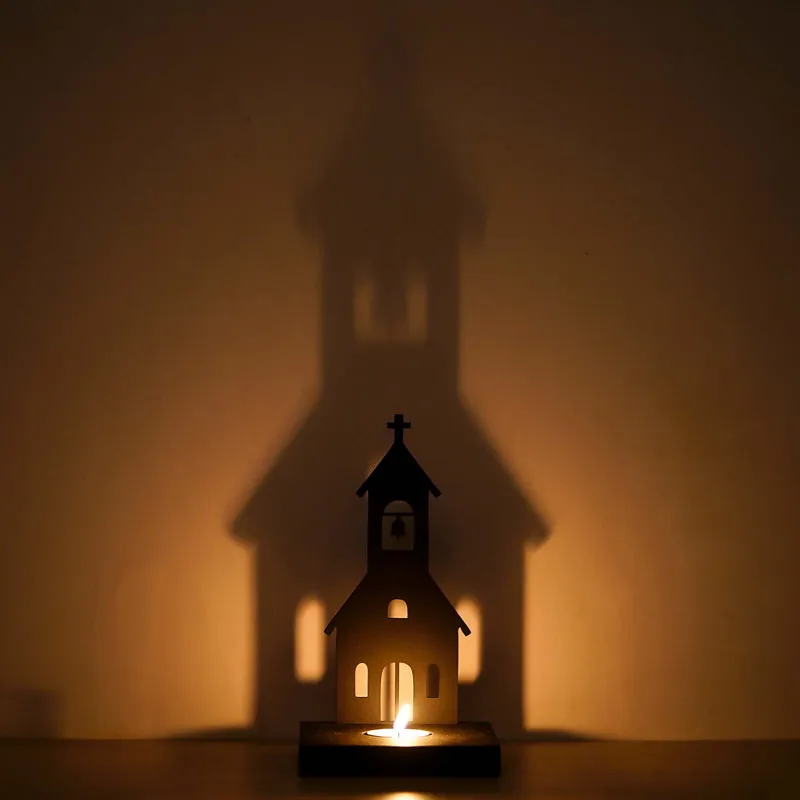 Steaple Of Light Wood Tea Light Holder - Black media 6