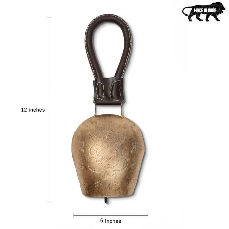 Ganesha Antique Metal Hanging Bell - Metallic media 4