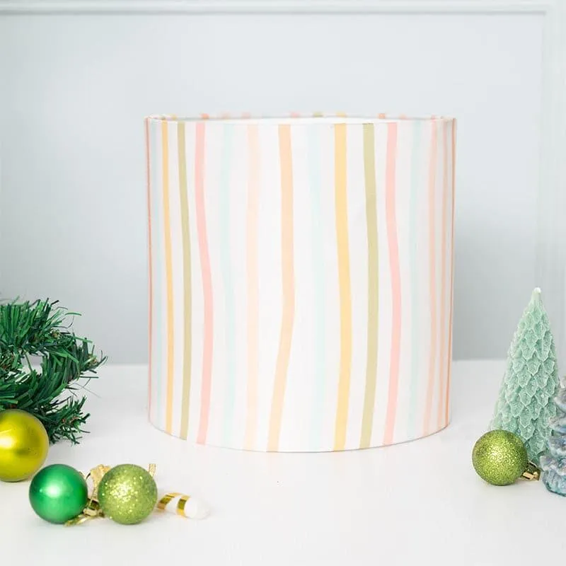 Candy Stripes Yvie Fabric Table Lamp - White,Pink media 5