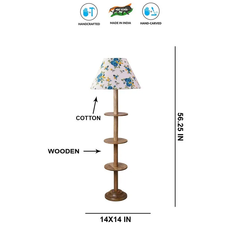 EclipseNova Light Wooden Floor Lamp - Blue & White media 8