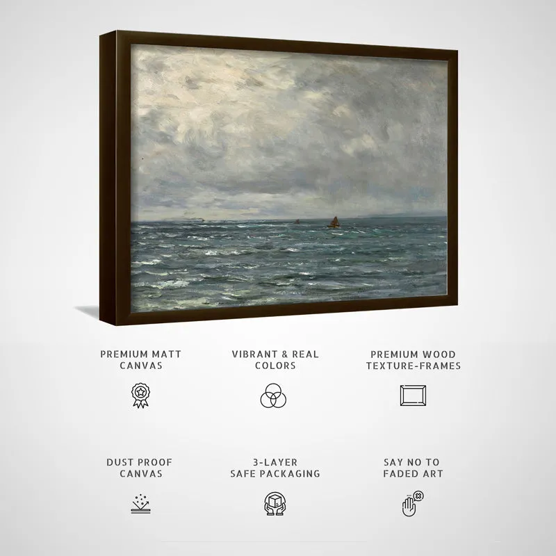 Sunlit Waves Wood Wall Art With Frame - Black media 5
