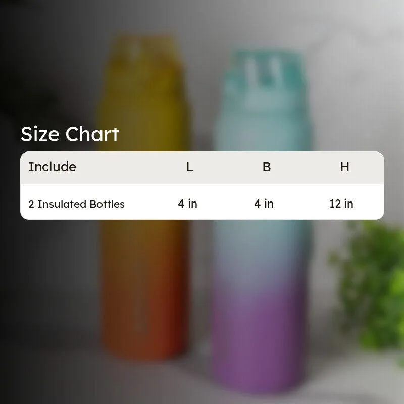Hydrona Hot & Cold Thermos Water Bottle (Purple & Yellow, 1000 mL Each) - Set Of Two media 5