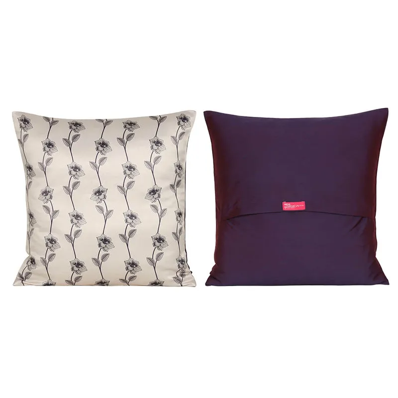 India Circus Whispering Verdure Printed Velvet Cushion Cover - Set Of Five media 4